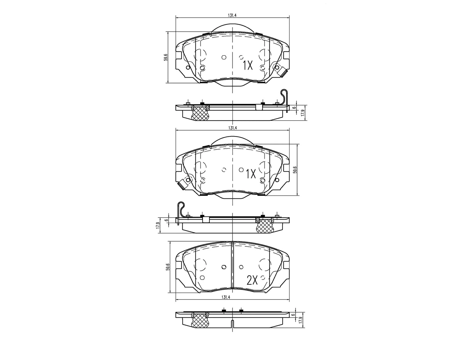 Kit de plaquettes de frein, frein à disque A.Z. Meisterteile AZMT-44-022-1330
