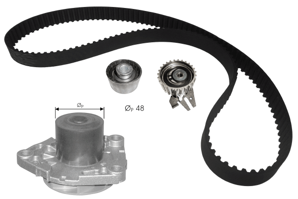 Pompe à eau + kit de courroie crantée TECDRIVE TKPE0035