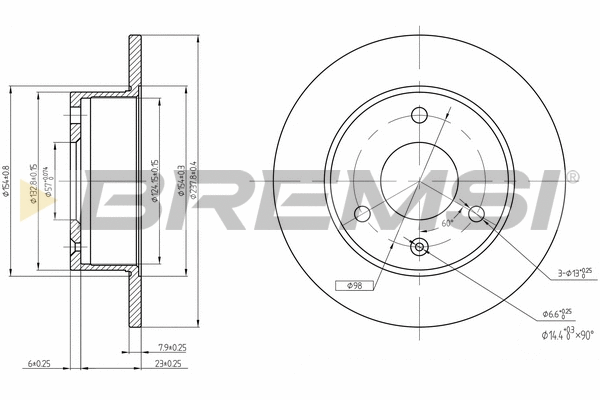 Disque de frein BREMSI CD6132S