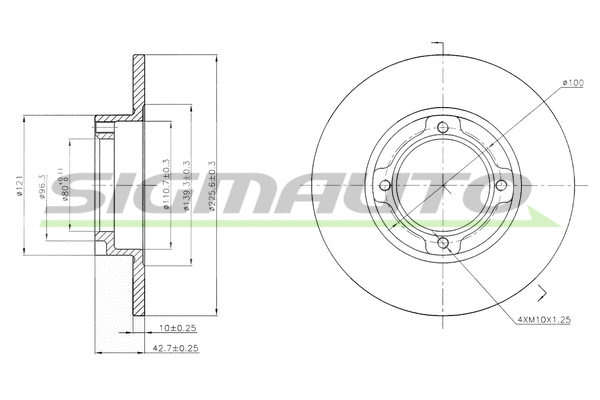 Disque de frein SIGMAUTO DBA636S
