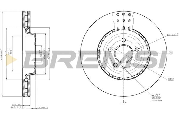 Disque de frein BREMSI CD7997V