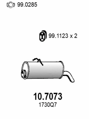 Silencieux arrière ASSO 10.7073