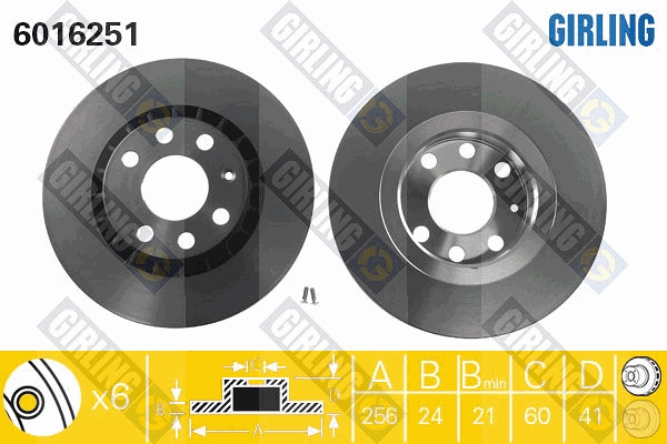 Disque de frein GIRLING 6016251