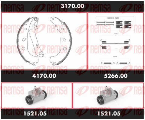 Kit de freins, freins à tambours REMSA 3170.00