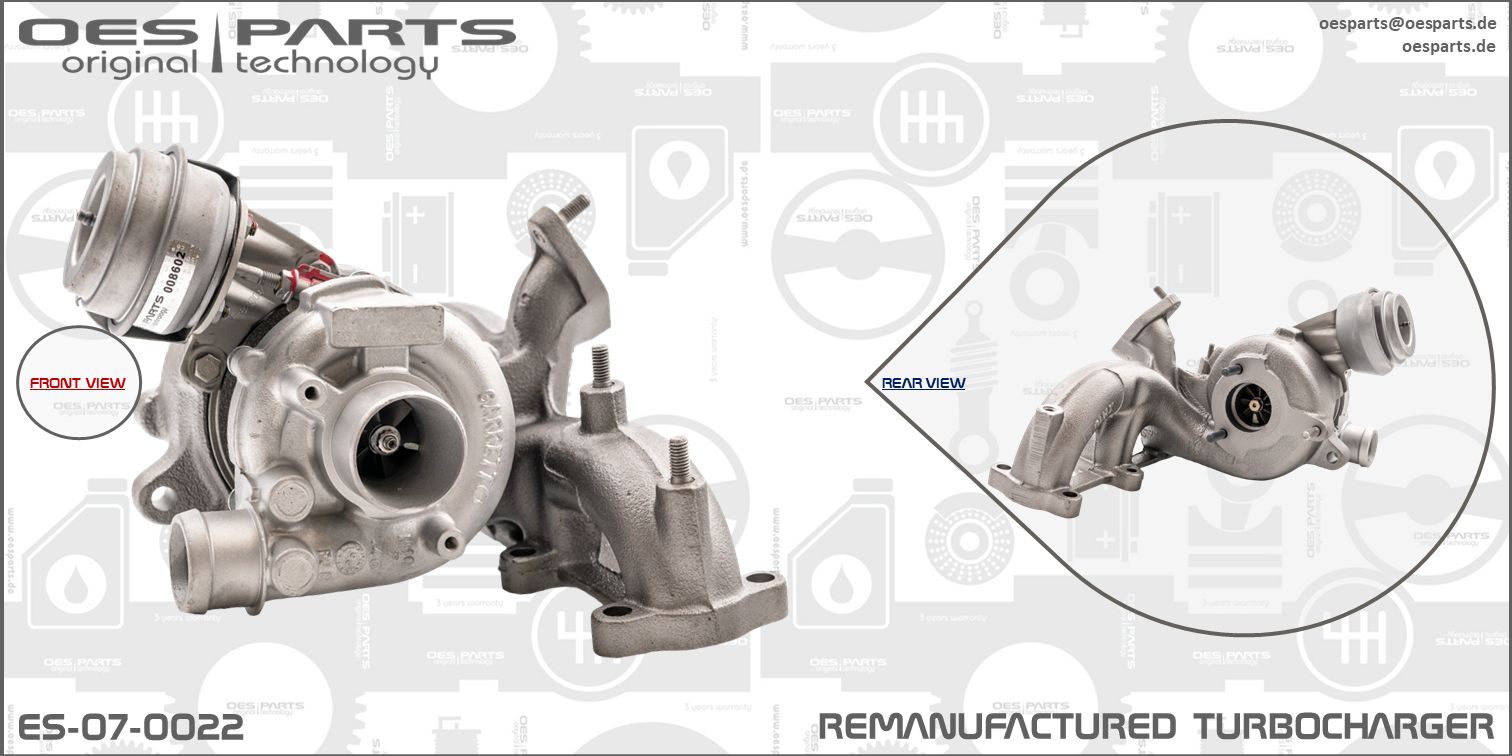 Turbocompresseur, suralimentation OES PARTS ES-07-0022