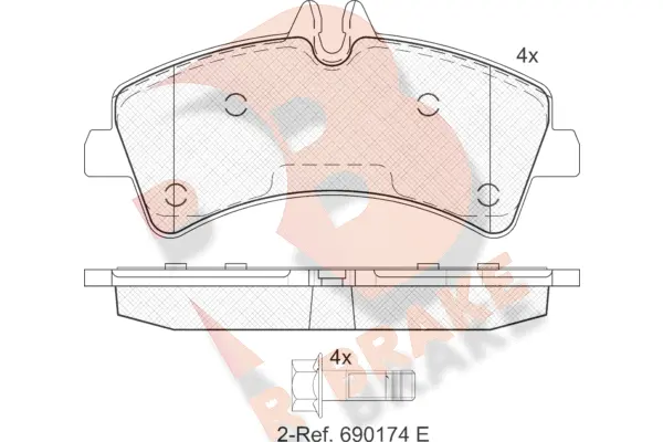 Kit de plaquettes de frein, frein à disque R BRAKE RB1849