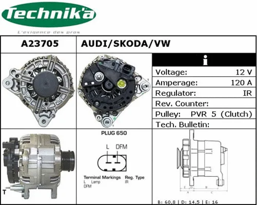 Alternateur Technika A23705