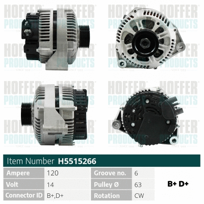 Alternateur HOFFER H5515266