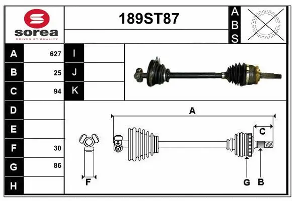 Arbre de transmission STARTCAR 189ST87