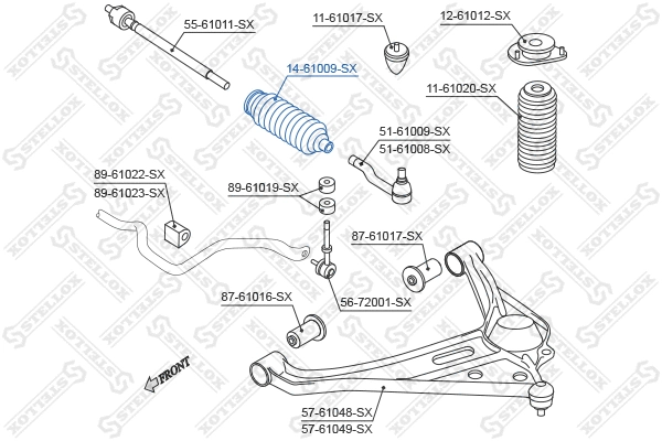 Joint-soufflet, direction STELLOX 14-61009-SX