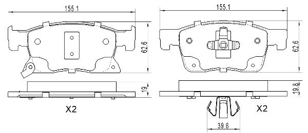 Kit de plaquettes de frein, frein à disque FREMAX FBP-0026