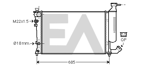 Radiateur, refroidissement du moteur EACLIMA 31R10091