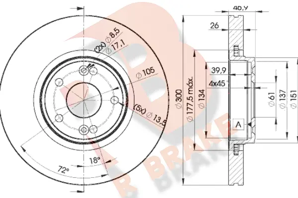 Disque de frein R BRAKE 78RBD22235