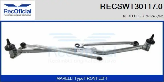 Tringlerie d'essuie-glace RECOFICIAL RECSWT30117.0
