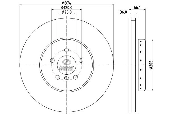 Disque de frein SCHNIEDER AUTOTECH BMS55.00157