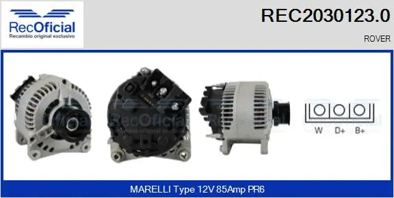 Alternateur RECOFICIAL REC2030123.0
