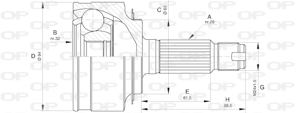 Jeu de joints, arbre de transmission OPEN PARTS CVJ5606.10