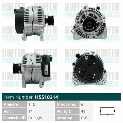 Alternateur HOFFER H5510214