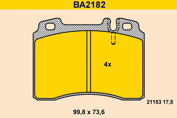 Kit de plaquettes de frein, frein à disque BARUM BA2182