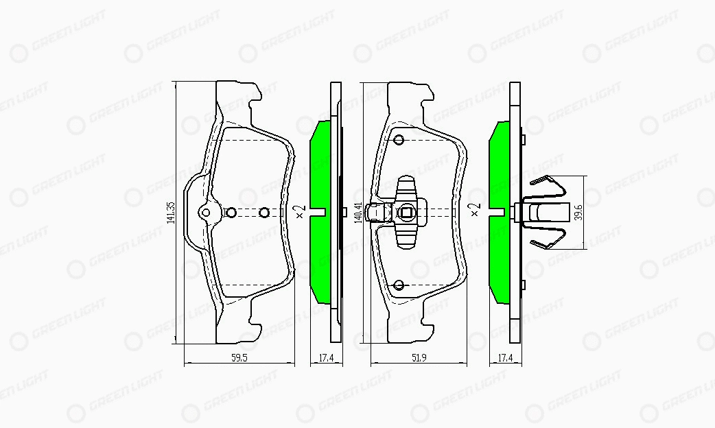 Kit de plaquettes de frein, frein à disque Automotive Adriado GLBP0313