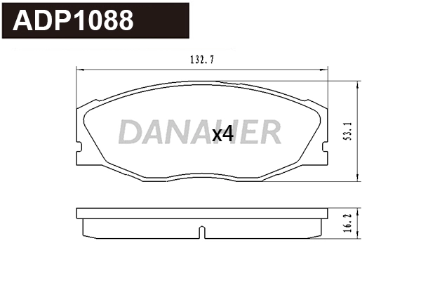 Kit de plaquettes de frein, frein à disque DANAHER ADP1088