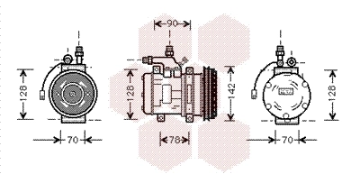 Compresseur, climatisation VAN WEZEL 7400K029