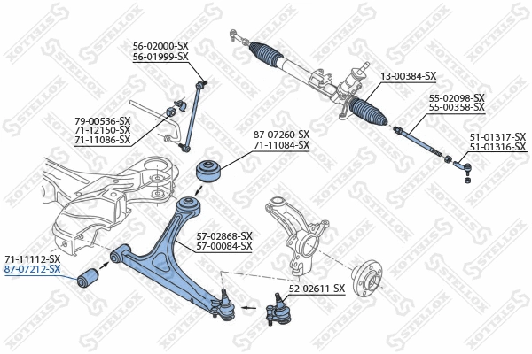 Suspension, bras de liaison STELLOX 87-07212-SX