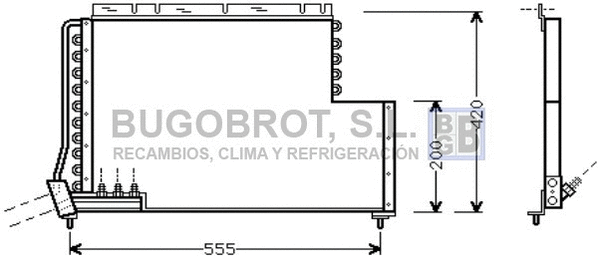 Condenseur, climatisation BUGOBROT 62-VO5078