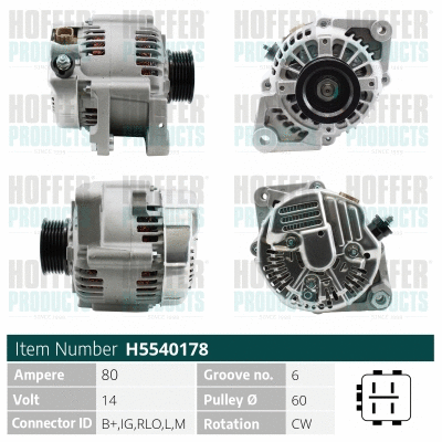 Alternateur HOFFER H5540178