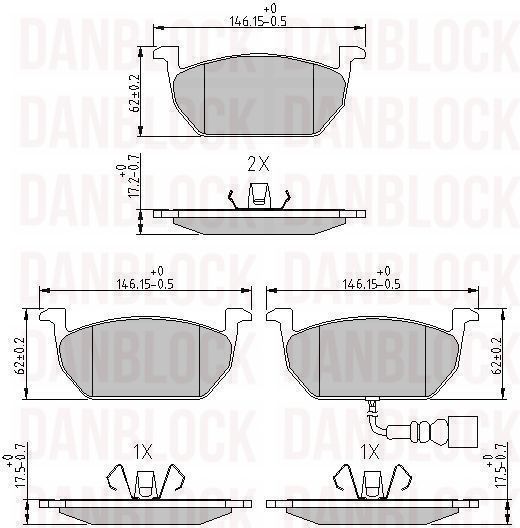 Kit de plaquettes de frein, frein à disque DANBLOCK DB 511201