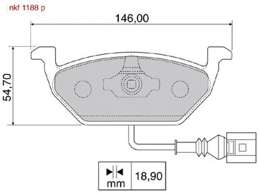 Kit de plaquettes de frein, frein à disque NAKATA NKF 1188P