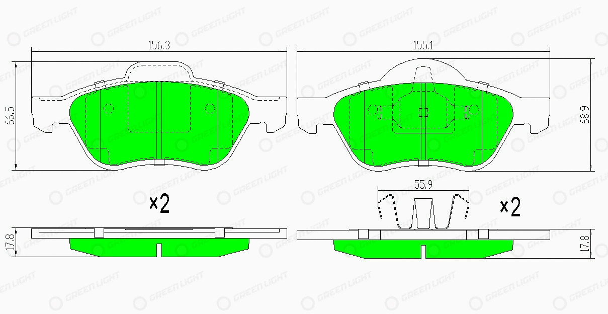 Kit de plaquettes de frein, frein à disque Automotive Adriado GLBP0037
