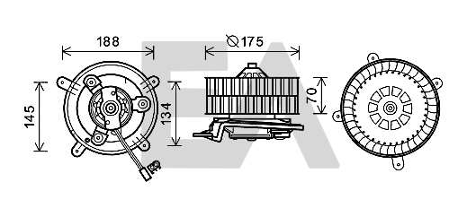 Moteur électrique, pulseur d'air habitacle EACLIMA 42A50015