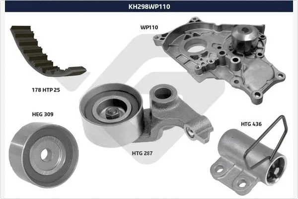 Pompe à eau + kit de courroie crantée HUTCHINSON KH 298WP110