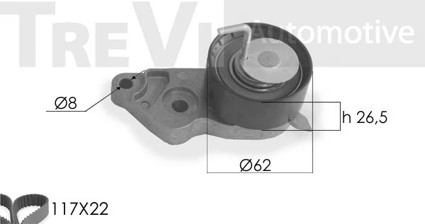 Pompe à eau + kit de courroie crantée TREVI AUTOMOTIVE KD1204HP