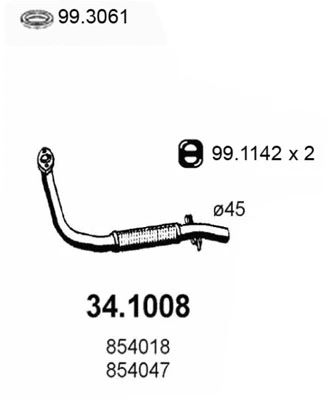 Tuyau d'échappement ASSO 34.1008
