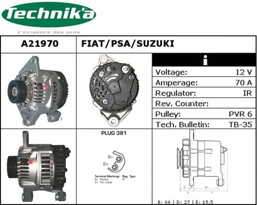 Alternateur Technika A21970