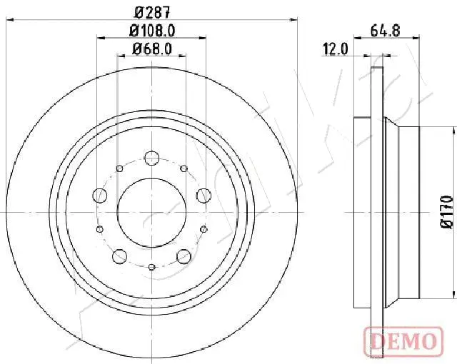 Disque de frein ASHIKA 61-00-0321C