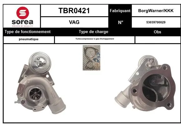 Turbocompresseur, suralimentation EAI TBR0421
