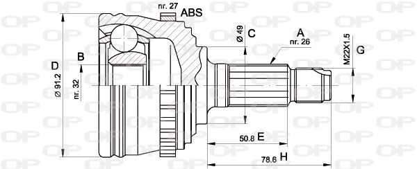 Jeu de joints, arbre de transmission OPEN PARTS CVJ5264.10