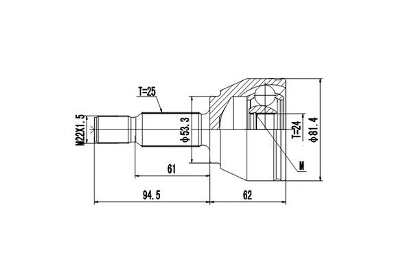 Jeu de joints, arbre de transmission DYNAMATRIX DCV818207