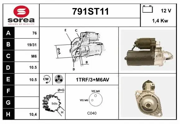 Démarreur STARTCAR 791ST11