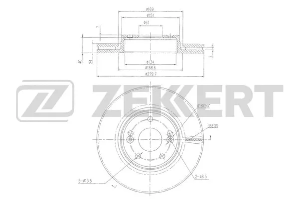 Disque de frein ZEKKERT BS-6502