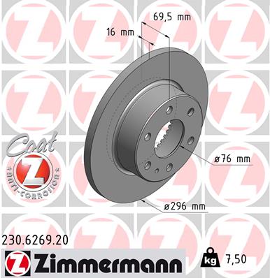 Disque de frein ZIMMERMANN 230.6269.20