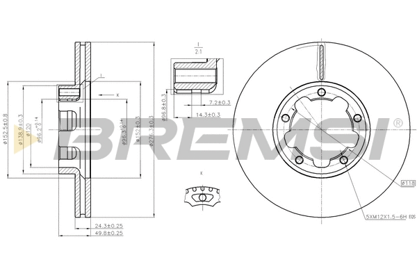 Disque de frein BREMSI CD5261V