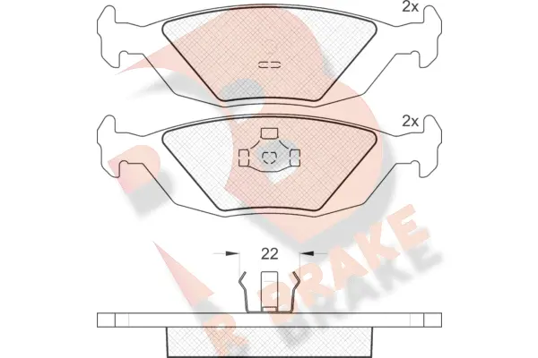 Kit de plaquettes de frein, frein à disque R BRAKE RB0775