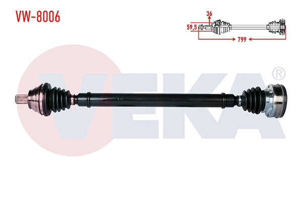 Arbre de transmission VEKA VW-8006