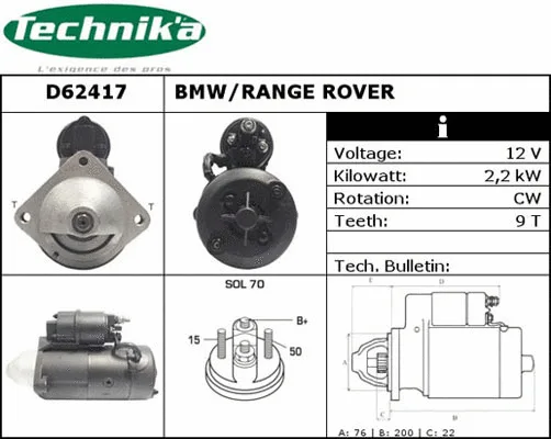 Démarreur Technika D62417