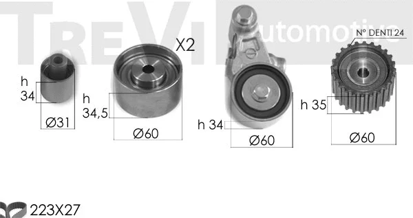 Kit de courroie crantée TREVI AUTOMOTIVE KD1400