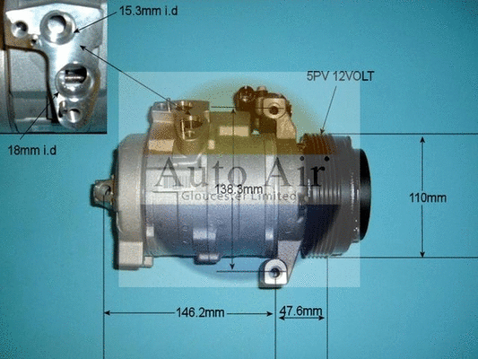 Compresseur, climatisation AUTO AIR GLOUCESTER 14-9722